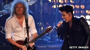 Brian May and Adam Lambert