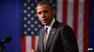 President Barack Obama speaks at an election campaign event in Baltimore on 12 June 2012