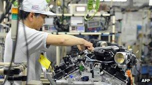 A worker in a Japanese factory