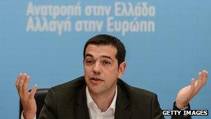 Greek leader of the Radical Left (Syriza) coalition, Alexis Tsipras