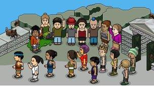 Screen shot of Habbo Hotel avatars