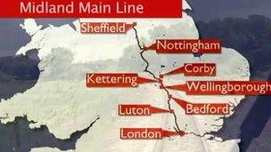 Midland Mainline map