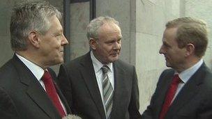 Peter Robinson, Martin McGuinness and Enda Kenny