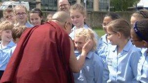 Dalai Lama and children