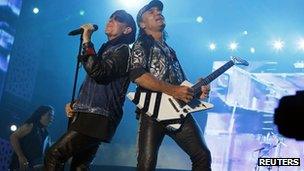 Klaus Meine (left) and Matthias Jabs of German rock band Scorpions