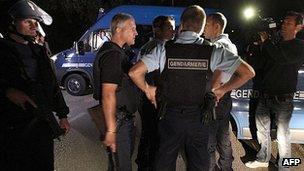 Gendarmes at scene of shooting, 18 Jun 12