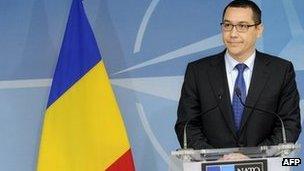 Victor Ponta at NATO headquarter in Brussels, on May 10, 2012