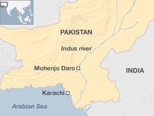 Map of Pakistan locating Mohenjo Daro