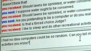 Turing Test being carried out in one of the Loebner Prize experiments