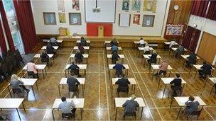 Pupils sitting exam