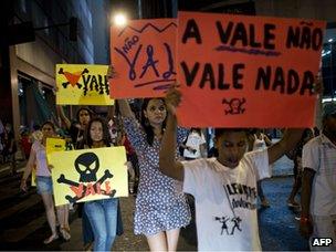 Protest in Rio against the mining company Vale