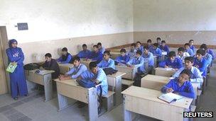 Afghan students at Habibia High School in Kabul in June 2012