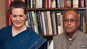 Sonia Gandhi and Pranab Mukherjee