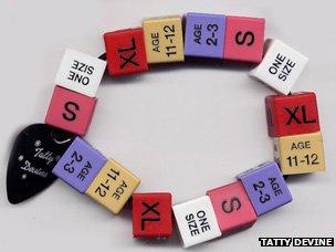 Tatty Devine bracelet made from the size cubes from coat-hangers