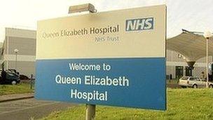 Queen Elizabeth Hospital sign