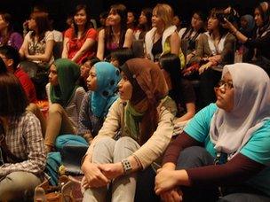 Young Malaysian from different ethnicity at a K-pop fans event in Mutiara Damansara, north west of Malaysia's capital Kuala Lumpur