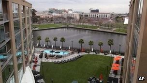 A view of the Stockton waterfront