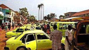 Taxi rank in Sao Tome