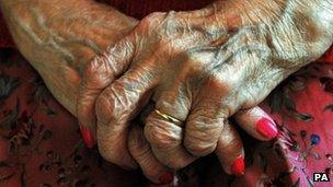 Elderly woman's hands