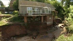 Flood damage at Ray and Diann Scriven's house