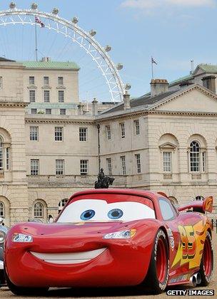 Lightning McQueen car from "Cars" film