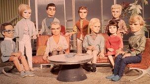 The cast of Thunderbirds circa 1965