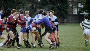 School rugby match