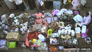 Household items on display in The Russell Exchange.