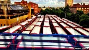 Bus depot, photo taken by Richard Gough