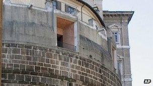 The Vatican Bank is housed in a tower near the Pope's living quarters (file photo)