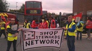 Edgware bus garage demonstration