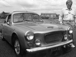 Giles Smith and a GT, the first Gilbern car he created with Bernard Friese