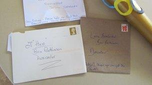 Mail received by Ben Parkinson