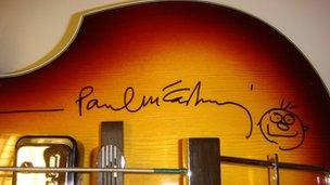 Guitar signed by Paul McCartney