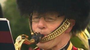 Bandsman at Falklands re-dedication