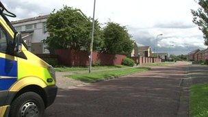 Police patrol the area in Stockbridge Village