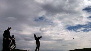 Rory McIlroy of Northern Ireland in action during practice for the 2012 Irish Open held on the Dunluce Links at Royal Portrush Golf Club