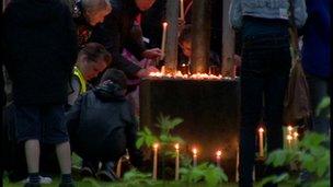 Candlelit vigil for Jamie Heaton