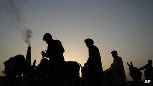 Labourers on the outskirts of Islamabad