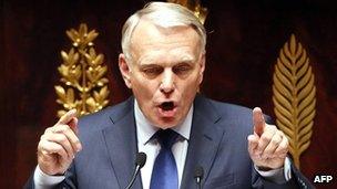 French Prime Minister Jean-Marc Ayrault addresses the National Assembly in Paris