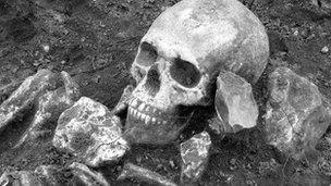 One of the Roman skeletons found at the site