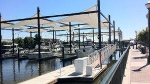 The marina in Stockton, California