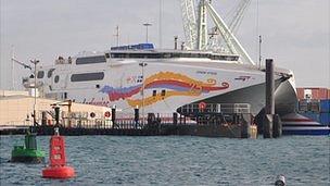 Condor Vitesse in Guernsey's St Peter Port Harbour