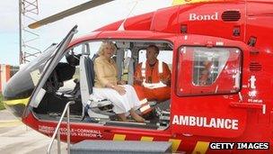 Duchess of Cornwall with lead paramedic Steve Garvey. Pic: Getty Images