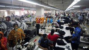 A garment factory in Bangladesh