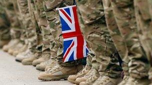 Soldiers with Union Jack