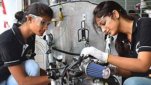 Indian students in an eco-marathon challenge, July 2012