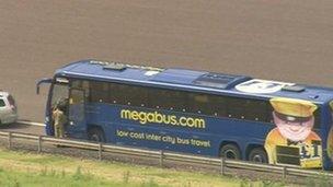 Megabus on the M6 Toll