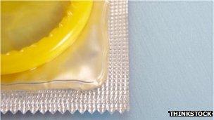 A stock image of a condom