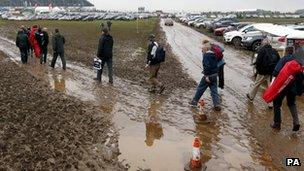 Fans arriving at Silverstone on 8 July 2012